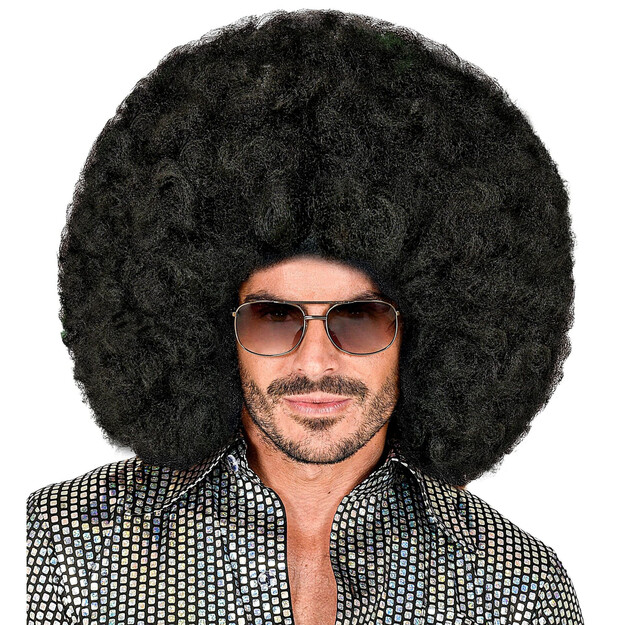 Didelis juodas afro perukas