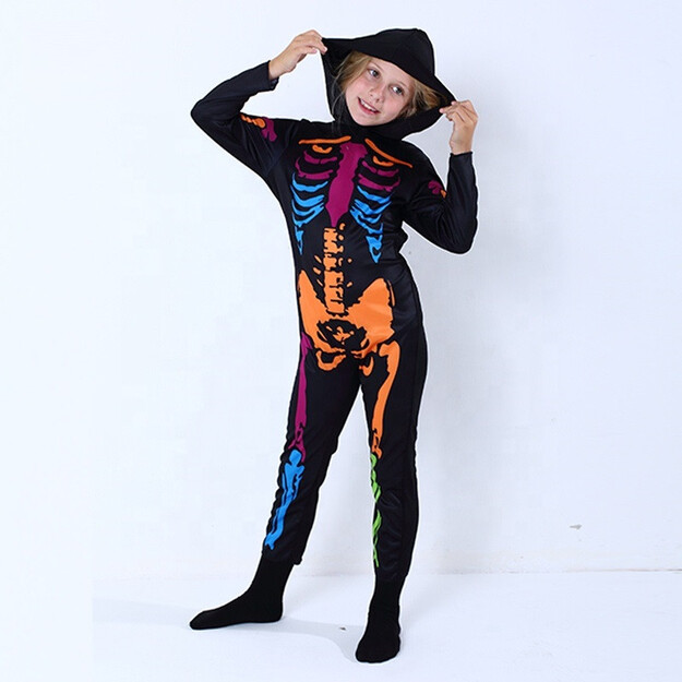 Bērnu spīdošais skeleta kostīms