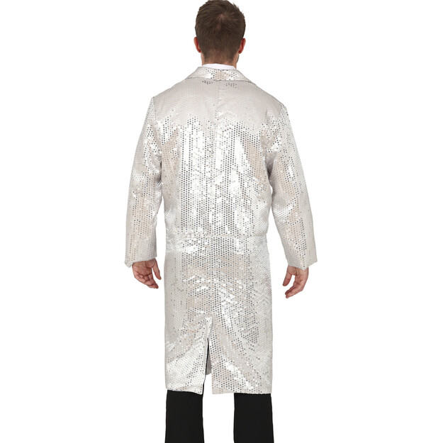 Frakas su blizgučiais suaugusiems (sidabrinis)