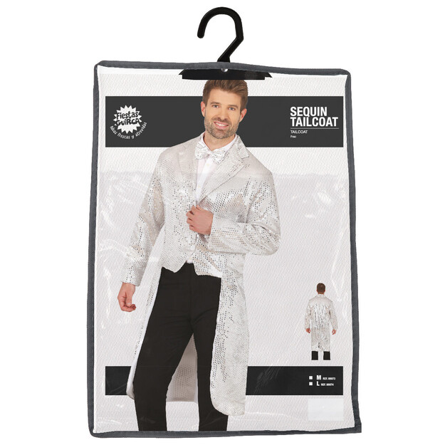 Frakas su blizgučiais suaugusiems (sidabrinis)