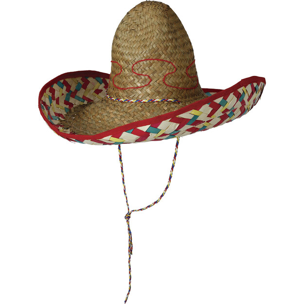 Meksikietiška šiaudinė skrybėlė iš šiaudų, 50 cm