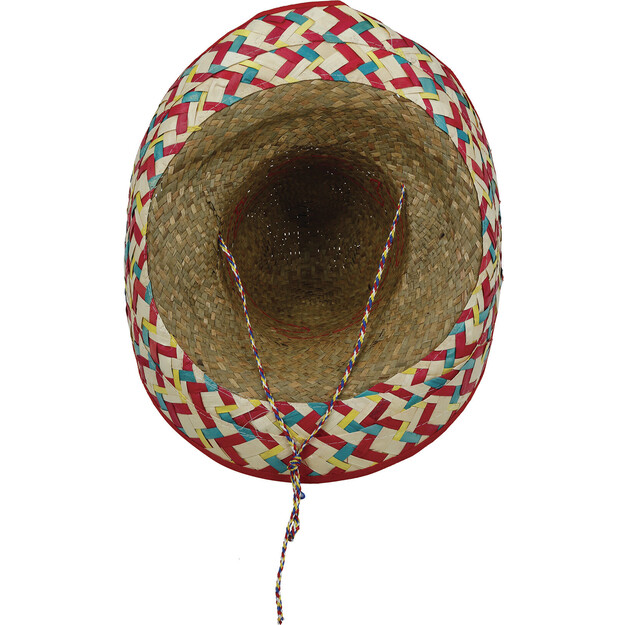 Meksikietiška šiaudinė skrybėlė iš šiaudų, 50 cm