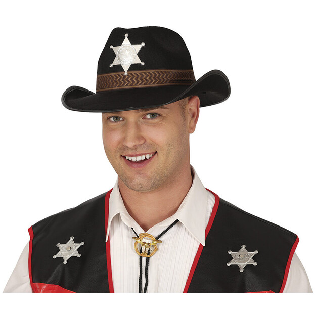 Juoda šerifo skrybėlė