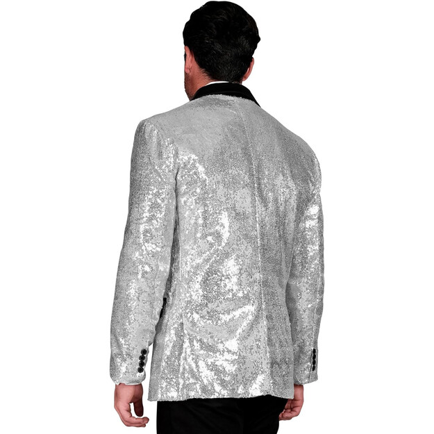 Sära Erevalt: Säravate Meeste Hõbedane Litritega Jakk