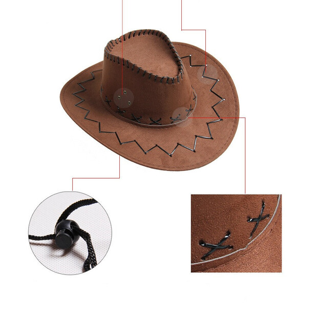 Ride in Style: Light Brown \'Cowboy\' Carnival Hat for Adults