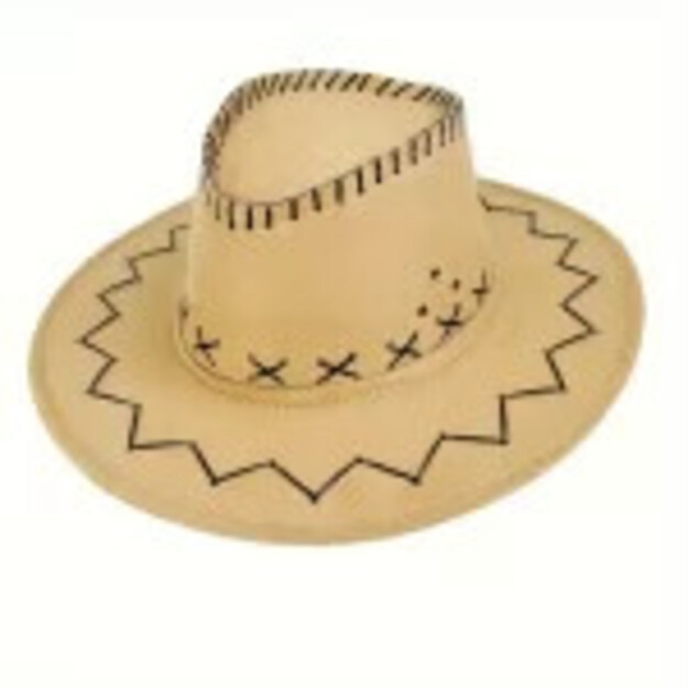 Ride in Style: Light Brown \'Cowboy\' Carnival Hat for Adults