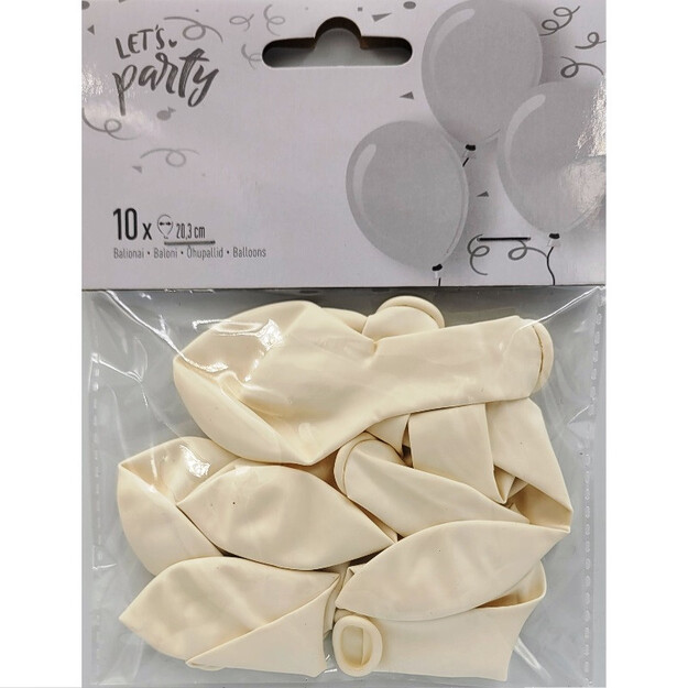 Balti balionai, 10 vnt., 20,3 cm