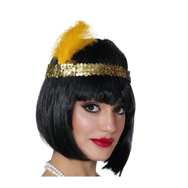 Auksinė Čarlstono tiara su plunksna