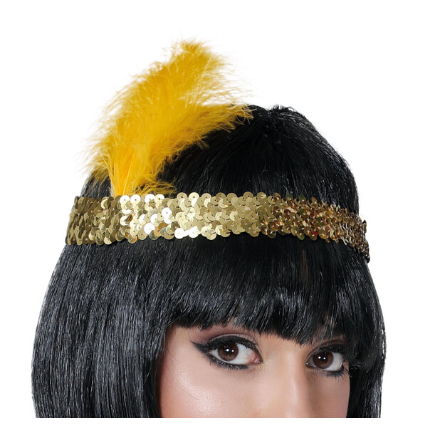 Auksinė Čarlstono tiara su plunksna