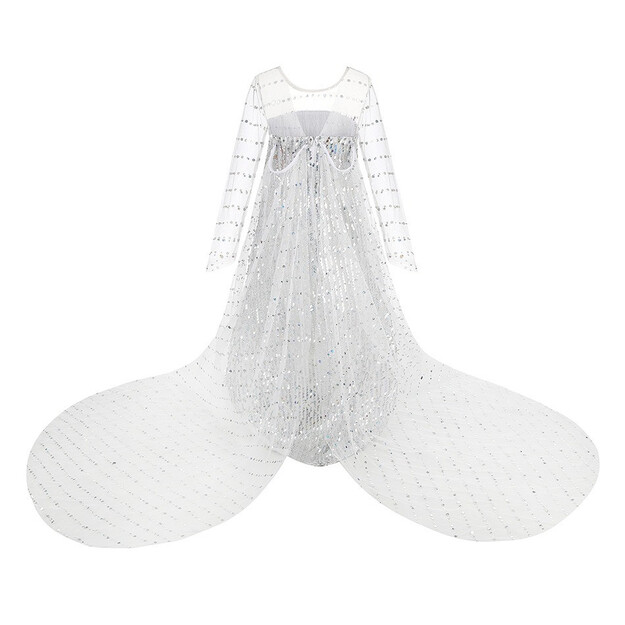 Burvīga baltā princeses kleita mazām meitenēm