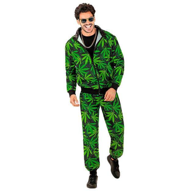 Karnavalinis sportinis kostiumas su kanapių raštu suaugusiems