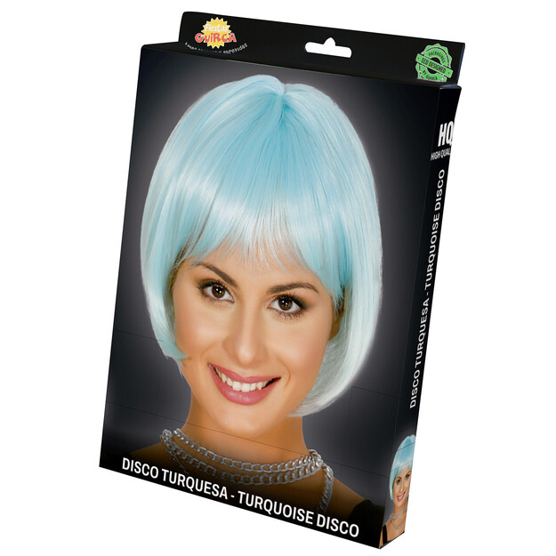 Trumpas turkio spalvos perukas