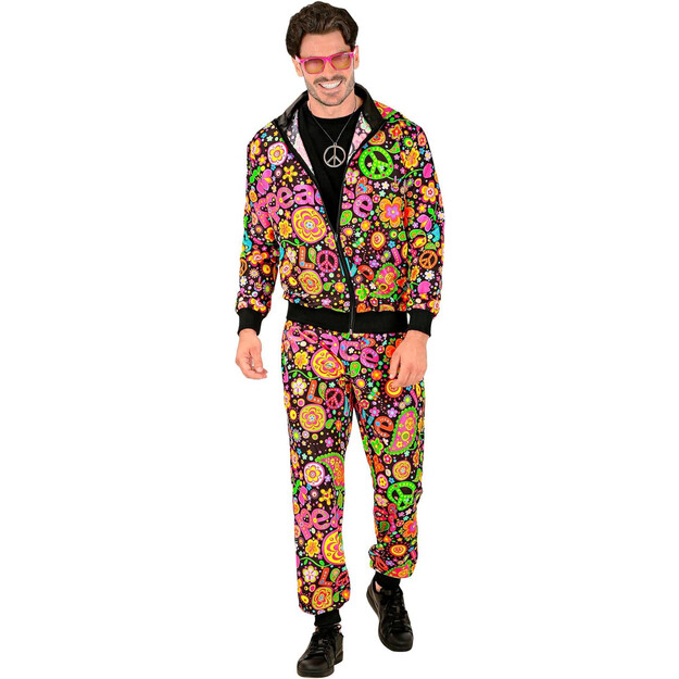 Krāsaini Groovy Vibes: Košs Daudzkrāsains Hipiju Tērps Pieaugušajiem