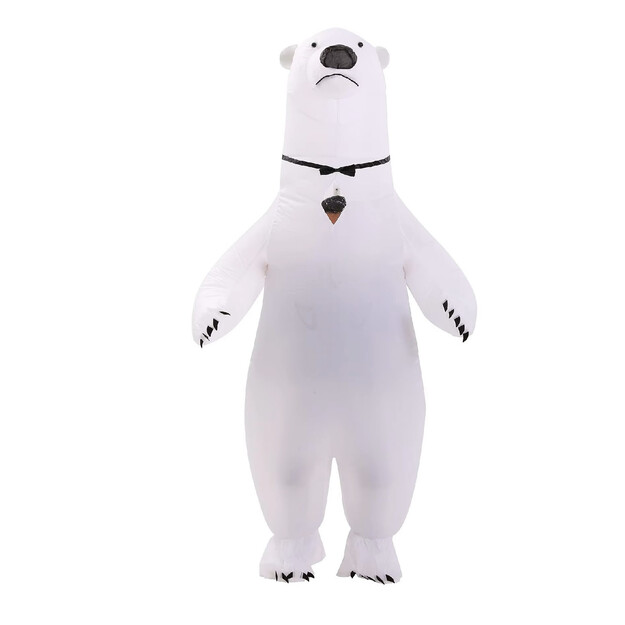 Pūstošais baltā lāča kostīms pieaugušajiem