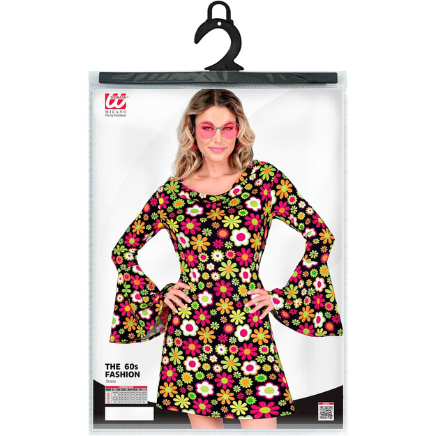 Groovy 60-ųjų Metų Gėlių Rašto Hippi Suknelė Moterims: Įsiklausykite į Retro Vibą!