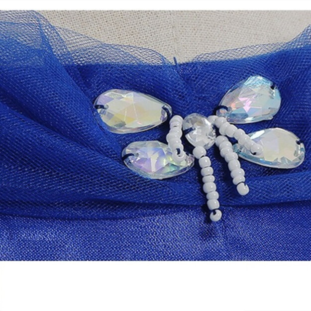 Lumoava kuninkaallisen sininen prinsessamekko tytöille