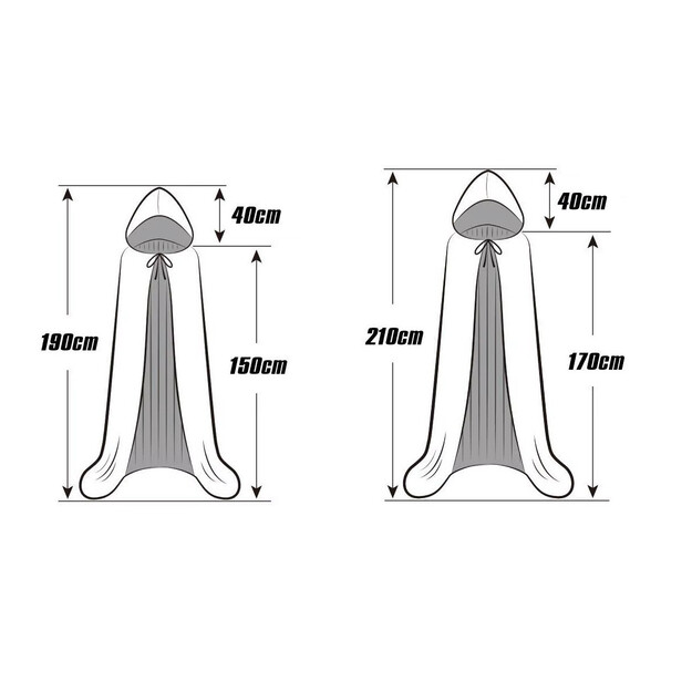 Karnavalinis apsiaustas su gobtuvu