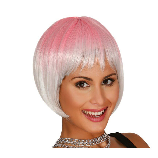 Trumpas rožinis perukas