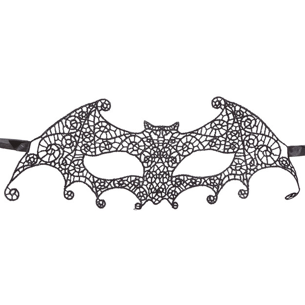 Juoda siuvinėta šikšnosparnio kaukė