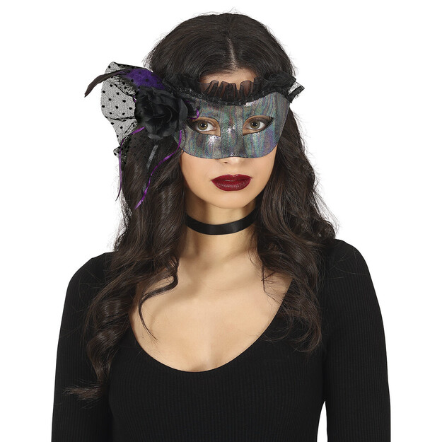 Sidabrinė kaukė su šydu