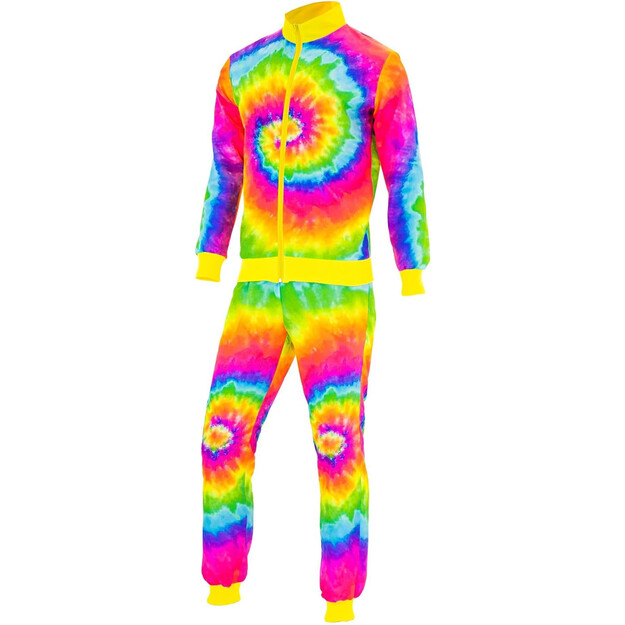 Ryškūs neoniniai „Tie-Dye“ sportiniai kostiumai suaugusiems: puikiai tiks jūsų kitam vakarėliui!