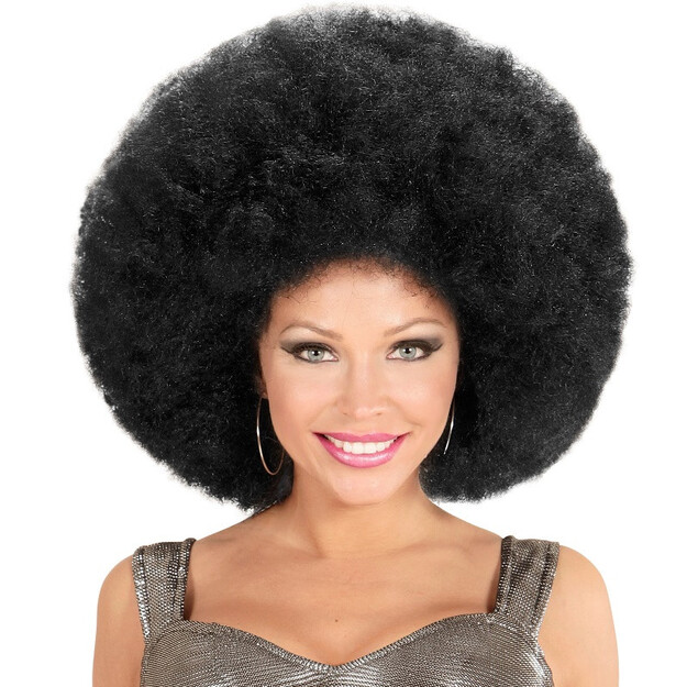 Retro välimusega silmapaistev must ülisuur afropatside parukas!