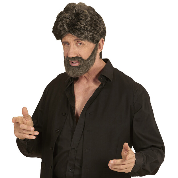 Punane parukas koos habemega