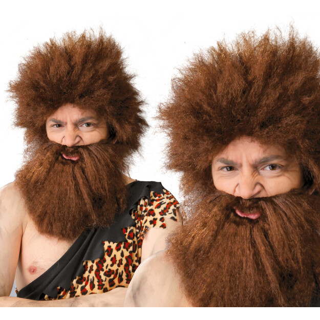 Urvinio žmogaus perukas su barzda