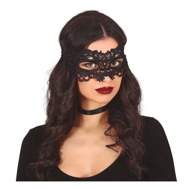 Melna mežģīņu maska