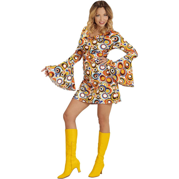 Apkabinkite retro stilių: ikoniški 70-ųjų groovy suknelės moterims