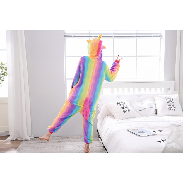 Patirkite ultimatyvų smagumą ir patogumą su gyvu suaugusiųjų vienaragio pliušinio kostiumu