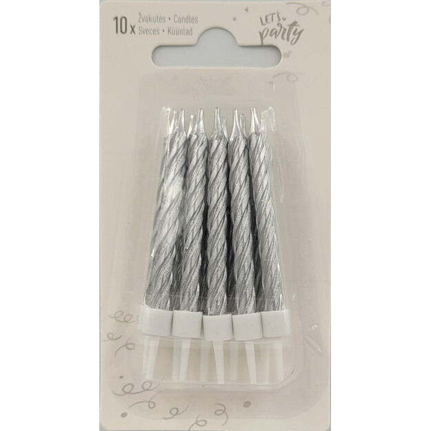 Hopeakoristeiset kynttilät