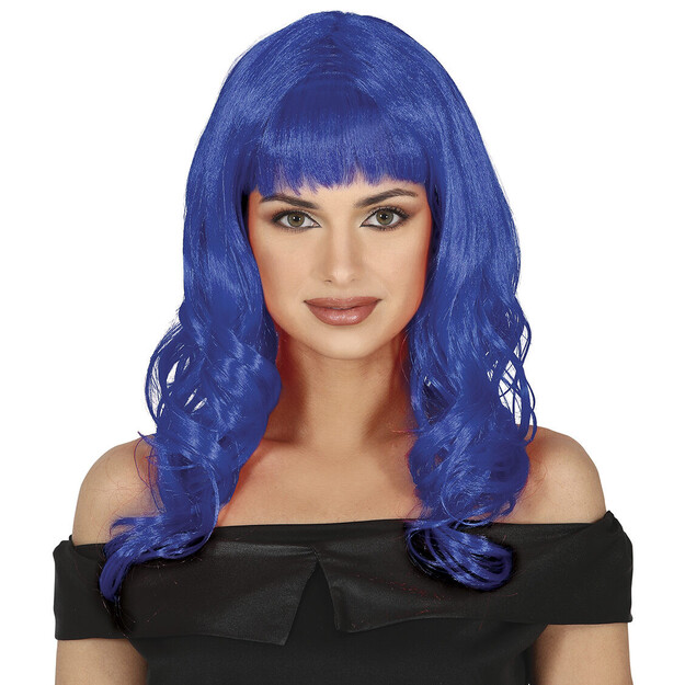 Mėlynos spalvos perukas