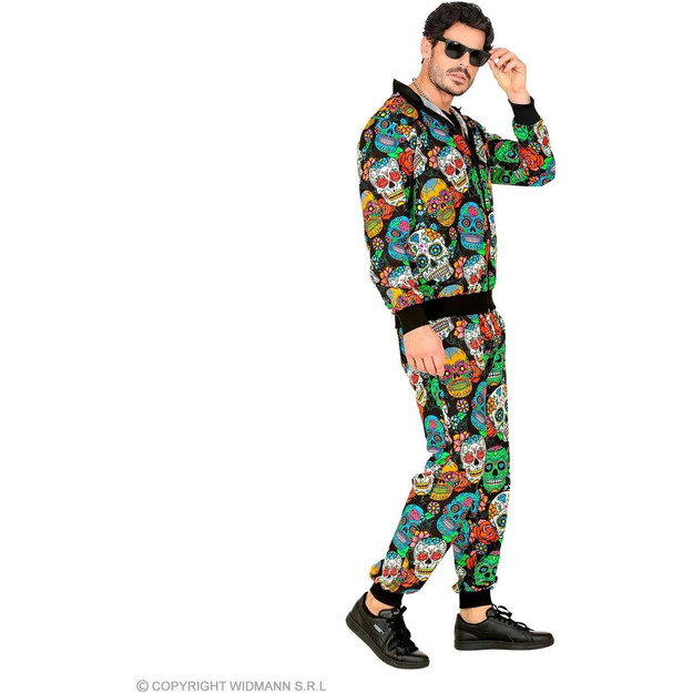 Krāsains Galvaskausa Apdrukas Treniņtērps Pieaugušajiem: Izcelies ar Stilu!