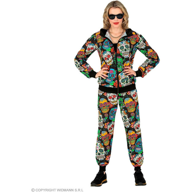 Krāsains Galvaskausa Apdrukas Treniņtērps Pieaugušajiem: Izcelies ar Stilu!