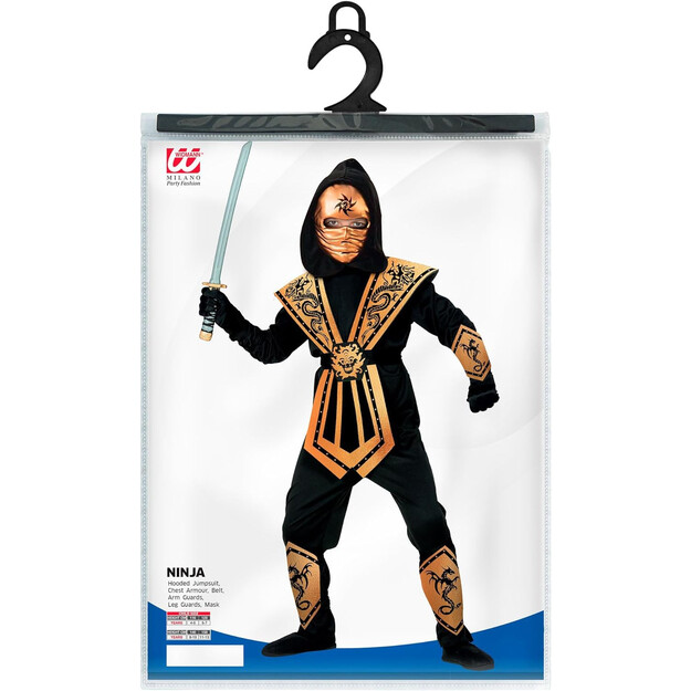 Aukščiausios klasės auksinis ninja kovotojo kostiumas berniukams