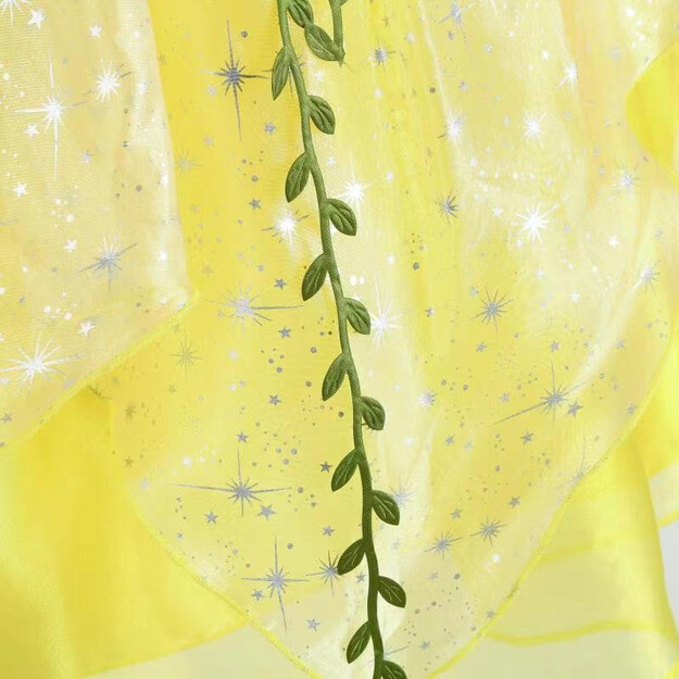 Užburianti geltona-žalia princesės suknelė mažiems karaliams