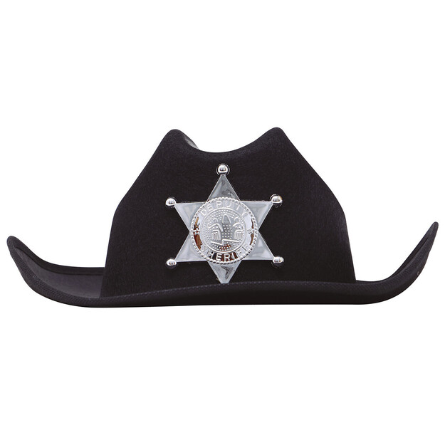 Juoda vaikiška šerifo kepurė