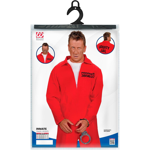 Vīriešu izteiksmīgais cietumnieka kostīms: izceļieties spilgti sarkanā!